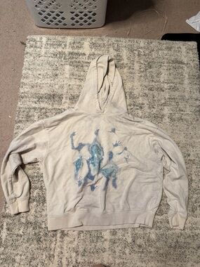 Aelfric Eden Cream Hoodie with Blue Label